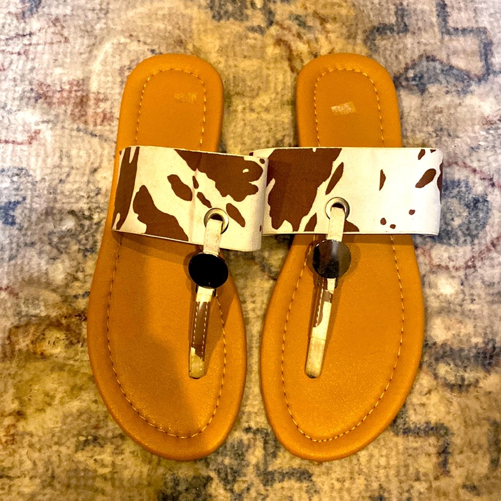 ShEin Cowprint sandals, worn once